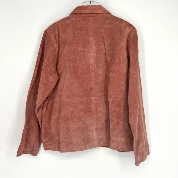 Jessica Holbrook Leather Jacket Womens L Floral Embroidered Boho Western Pink - Picture 2 of 5